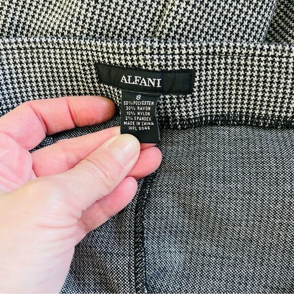 Alfani black white houndstooth knit stretch preppy academia office skirt 8 - Picture 6 of 6